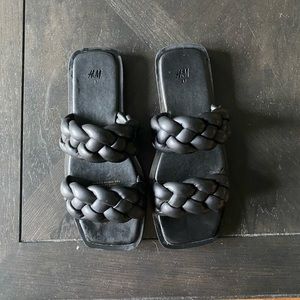 Braided sandals vegan leather